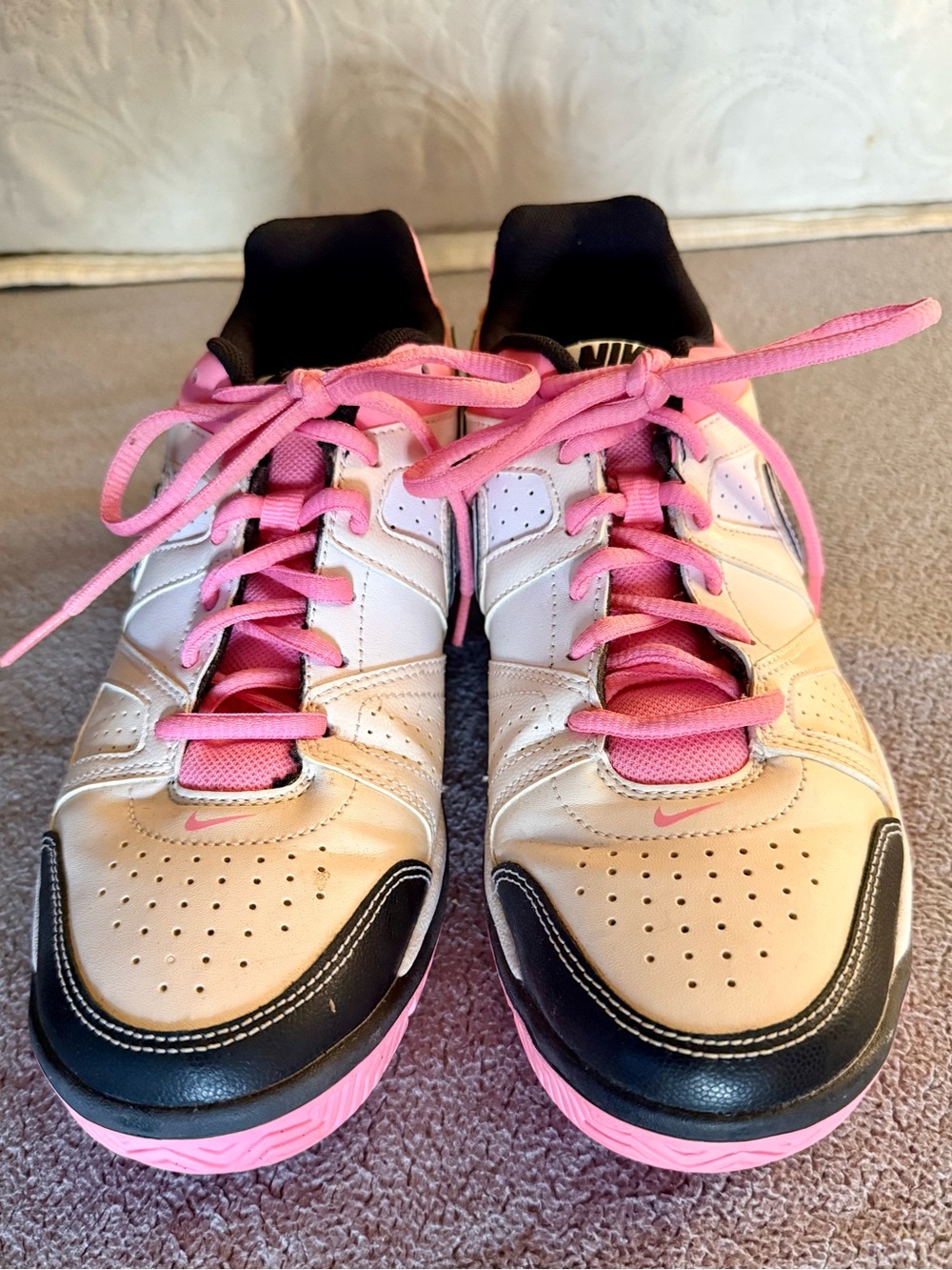 Nike Women's City Court White, Pink & Black Athletic Sneakers